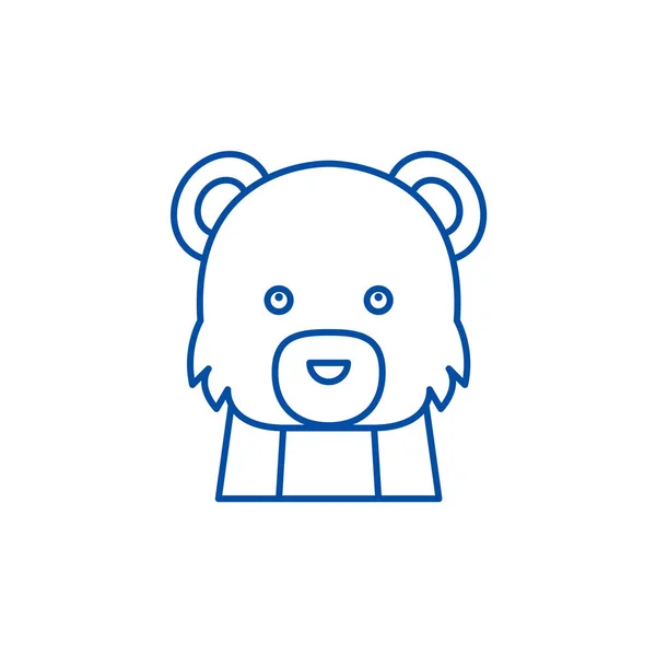 Conceito de ícone de linha de urso engraçado. Engraçado urso plana vetor símbolo, sinal, esboço ilustração . — Vetor de Stock