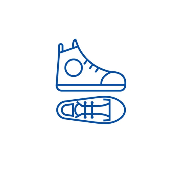 Gumshoes line icon concept. Gumshoes flat  vector symbol, sign, outline illustration. — Stock Vector
