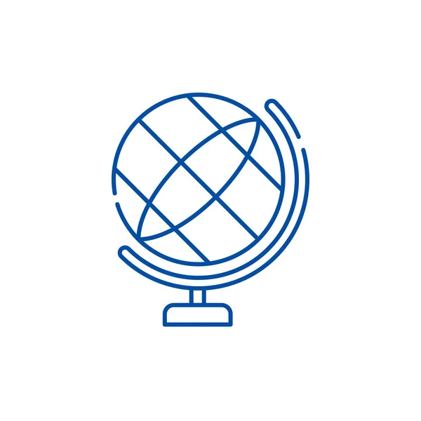 Concepto de icono de línea Globe. Globo plano vector símbolo, signo, esquema ilustración . — Vector de stock