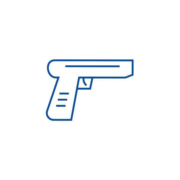 Concept d'icône de ligne de canon. Pistolet plat vecteur symbole, signe, illustration de contour . — Image vectorielle