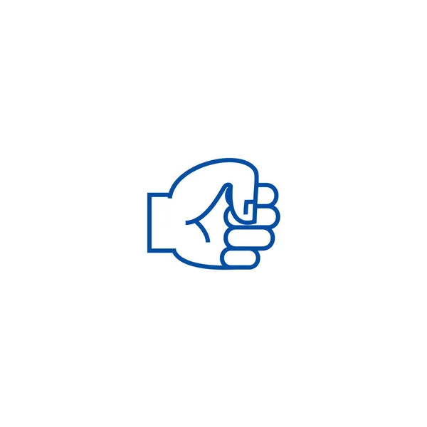 Hand fist line icon concept. Hand fist flat  vector symbol, sign, outline illustration. — Stock Vector