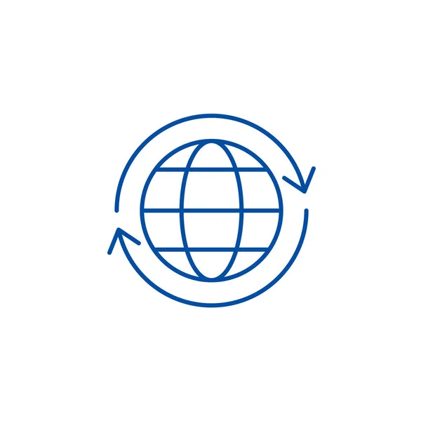 Global Logistics Line Icon-Konzept. Globale Logistik flache Vektorsymbol, Zeichen, Umriss Illustration. — Stockvektor