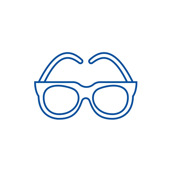 Brýle, sluneční brýle řádku ikonu koncept. Brýle, sluneční brýle plochý vektor symbol, znamení, obrys obrázku. — Stockový vektor