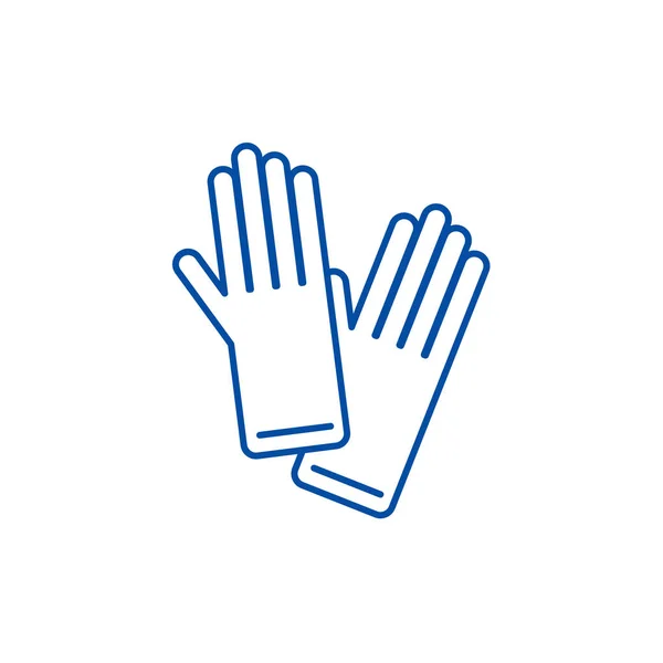 Concept d'icône de ligne de gants. Gants symbole vectoriel plat, signe, illustration de contour . — Image vectorielle