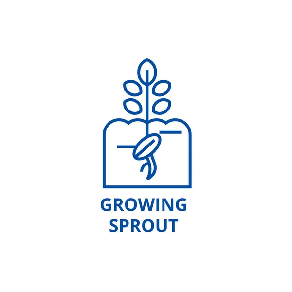 Growing sprout line icon concept. Growing sprout flat  vector symbol, sign, outline illustration. — Stock Vector