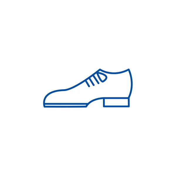 Groom shoes line icon concept. Groom shoes flat  vector symbol, sign, outline illustration. — Stock Vector