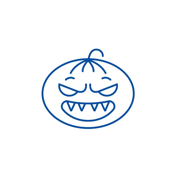 Halloween emotikony ikony vyvázání. Halloween emotikony ploché vektor symbol, znamení, obrys obrázku. — Stockový vektor