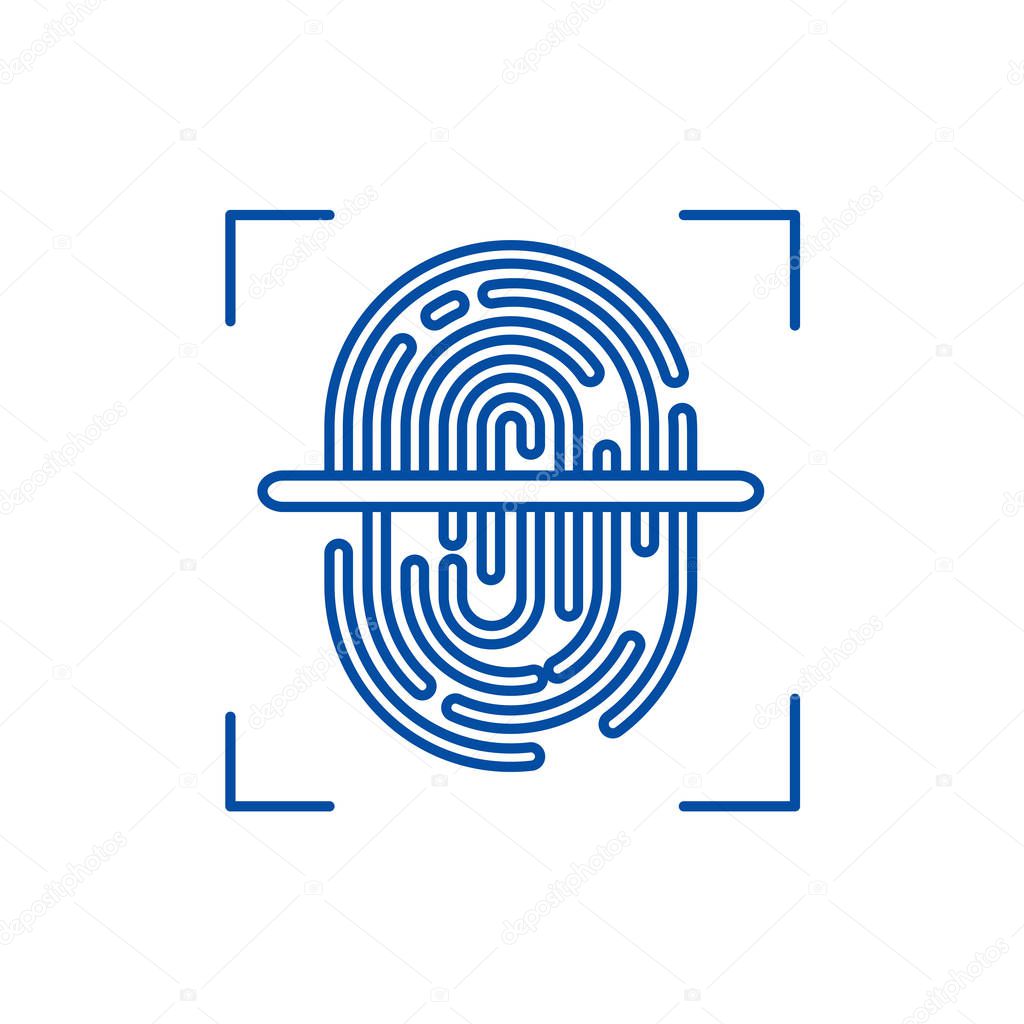 Finger scanner line icon concept. Finger scanner flat  vector symbol, sign, outline illustration.