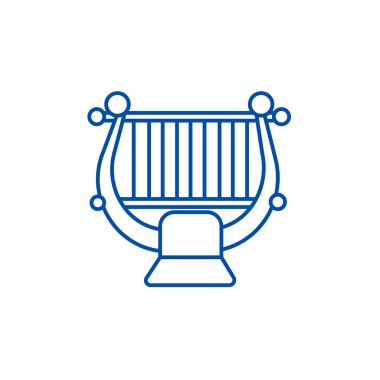 ARP, string, klasik müzik çizgi simgesini kavramı. ARP, dize, klasik müzik düz vektör simgesi, işaret, anahat illüstrasyon.