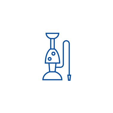 Nargile satırı simgesi kavramı. Nargile düz vektör simgesi, işaret, anahat illüstrasyon.