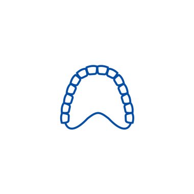 İnsan sakız modeli satır simgesi kavramı. İnsan sakız modeli düz vektör simgesi, işaret, anahat illüstrasyon.