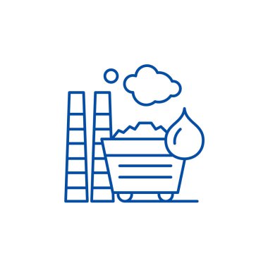 Endüstri satırı simgesi kavramı. Endüstri düz vektör simgesi, işaret, anahat illüstrasyon.