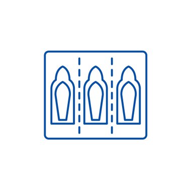 Enjeksiyon kapsül satırı simgesi kavramı. Enjeksiyon kapsül düz vektör simgesi, işaret, anahat illüstrasyon.