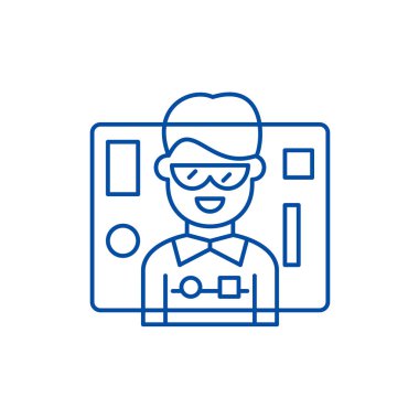 Arabirimi satır simgesi tasarım. Arayüz tasarımı düz vektör simgesi, işaret, anahat illüstrasyon.