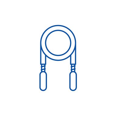 İp atlama satırı simgesi kavramı. İp atlama düz vektör simgesi, işaret, anahat illüstrasyon.