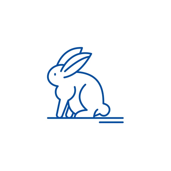 Concept d'icône de ligne de lièvre. Lièvre symbole vectoriel plat, signe, illustration de contour . — Image vectorielle