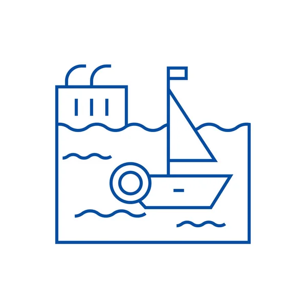 Harbor line icon concept. Harbor flat  vector symbol, sign, outline illustration. — Stock Vector