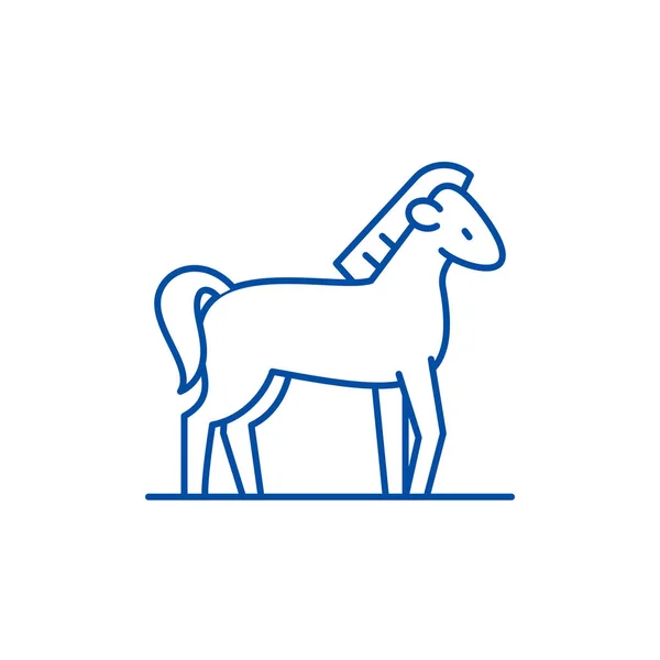Concepto de icono de línea de caballo. Caballo símbolo de vector plano, signo, esbozo ilustración . — Archivo Imágenes Vectoriales
