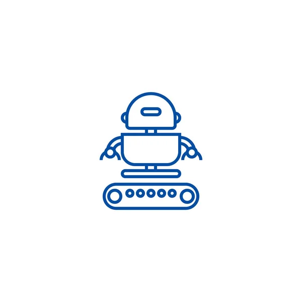 Βιομηχανική στρατό ρομπότ γραμμή εικονίδιο έννοια. Βιομηχανικός στρατός ρομπότ επίπεδη διάνυσμα σύμβολο, σημάδι, απεικόνιση της διάρθρωσης. — Διανυσματικό Αρχείο