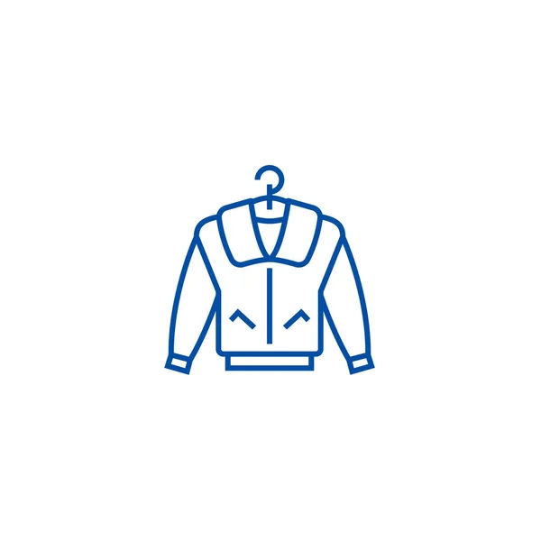 Концепция значка линии куртки. Символ плоского вектора пиджака, знак, набросок . — стоковый вектор