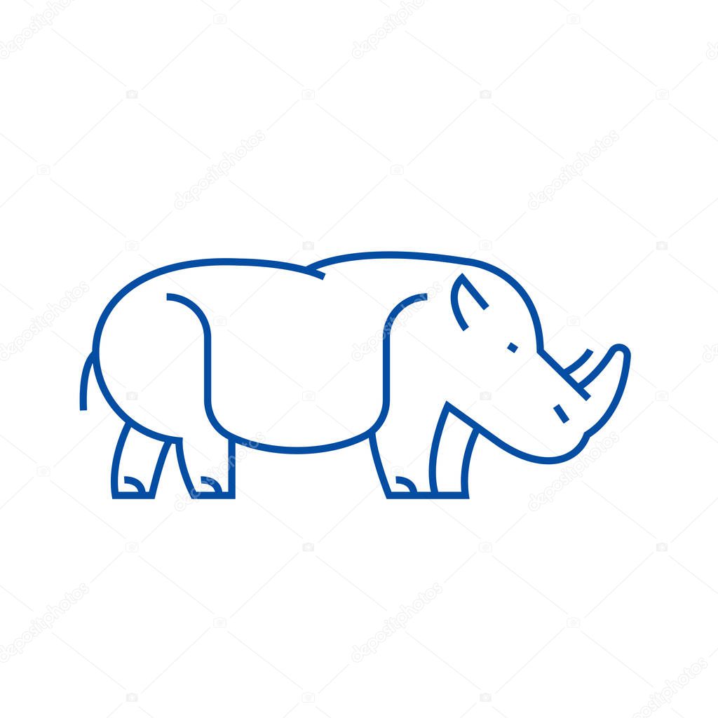 Hippopotamus,hippo line icon concept. Hippopotamus,hippo flat  vector symbol, sign, outline illustration.