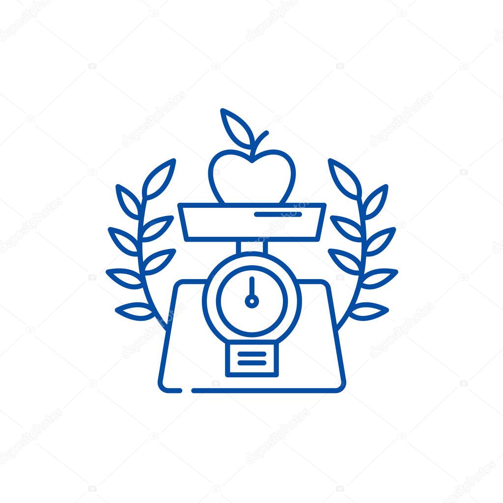 Healthy food line icon concept. Healthy food flat  vector symbol, sign, outline illustration.