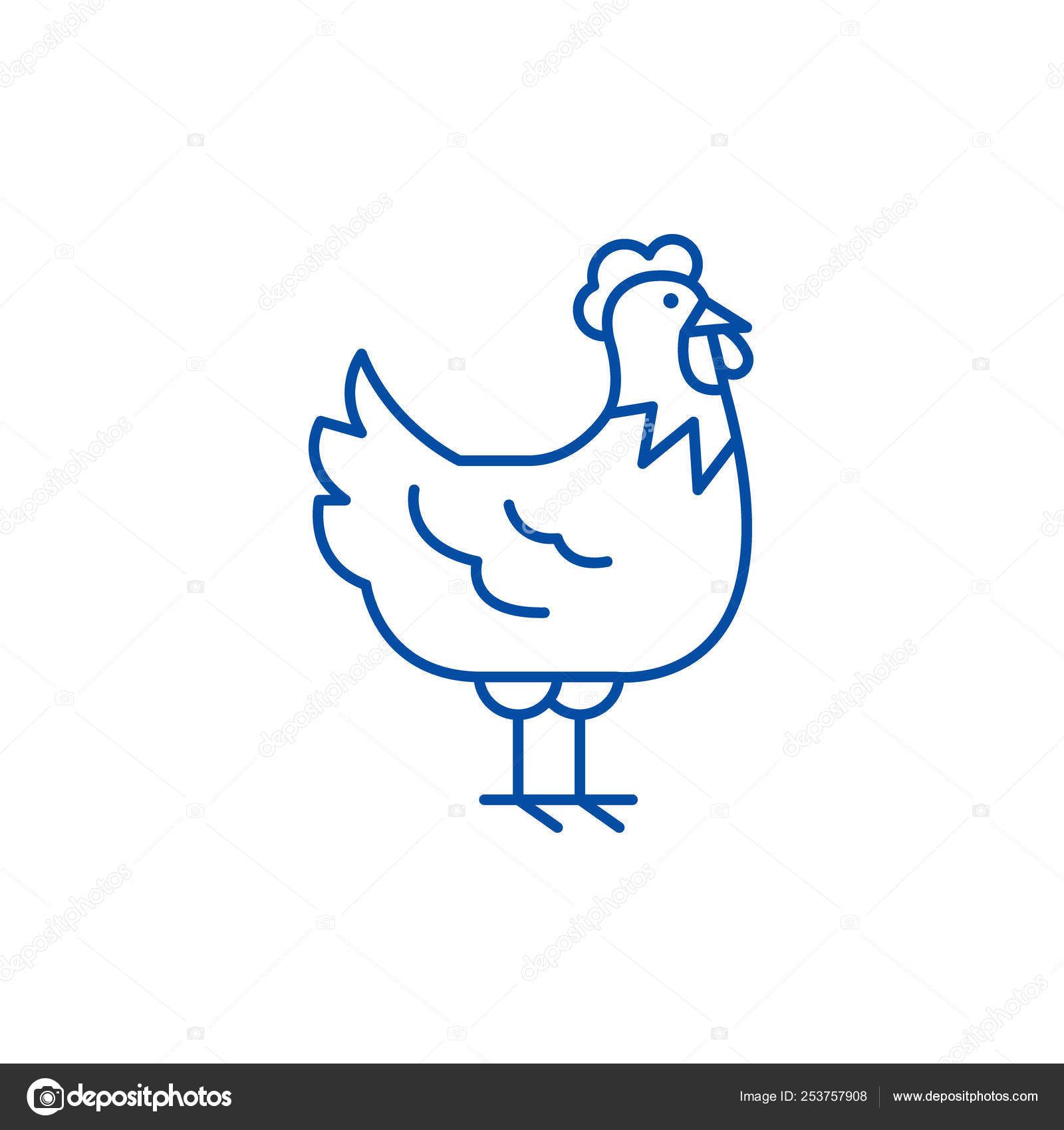 Cock line icon concept. Cock flat vector symbol, sign, outline
