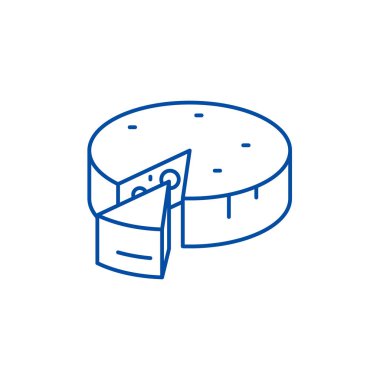 Peynir satırı simgesi kavramı. Peynir düz vektör simgesi, işaret, anahat illüstrasyon.