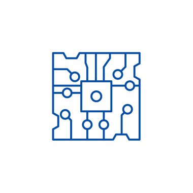 Fiş satır simgesi kavramı. Çip düz vektör simgesi, işaret, anahat illüstrasyon.