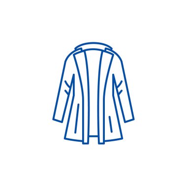 Kat satırı simgesi kavramı. Ceket düz vektör simgesi, işaret, anahat illüstrasyon.