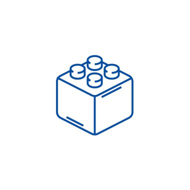 Oluşturucu Tuğla Satır simgesi kavramı. Oluşturucu tuğla düz vektör simgesi, işaret, anahat illüstrasyon.