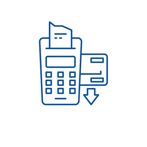 Kassan counter line ikonen koncept. Kassan counter platt vektor symbol, underteckna, disposition illustration. — Stock vektor