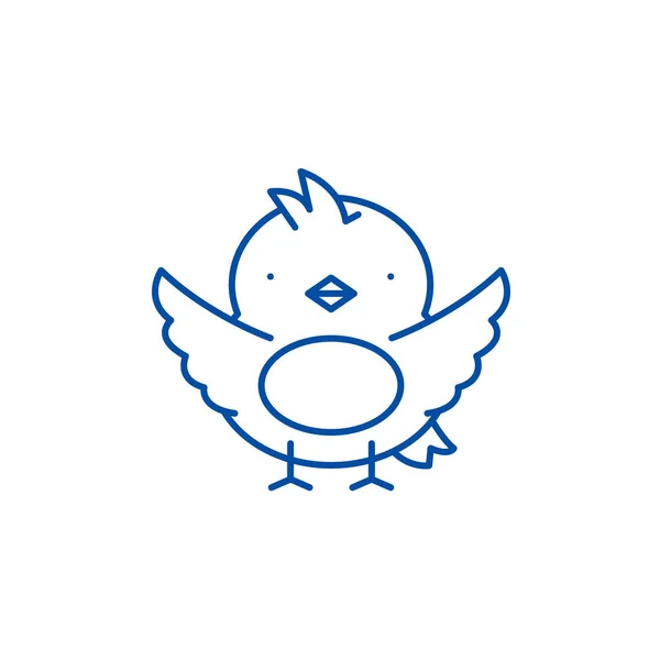 Chick line icon-Konzept. Küken flache Vektorsymbol, Zeichen, Umriss Illustration. — Stockvektor