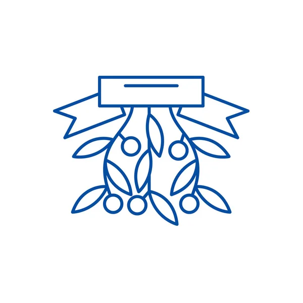 Concept d'icône d'embranchement de Noël. branche de Noël symbole vectoriel plat, signe, illustration de contour . — Image vectorielle