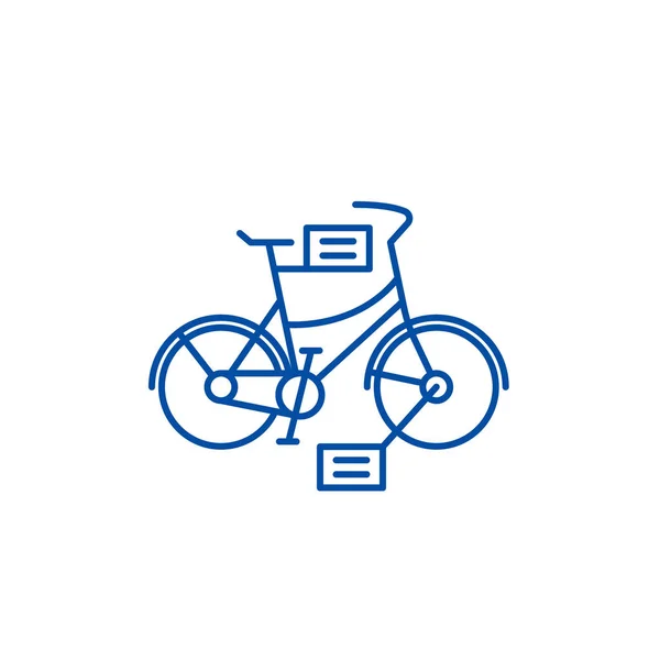 Ciudad concepto de línea de bicicleta icono. Ciudad bicicleta plana vector símbolo, signo, esquema ilustración . — Archivo Imágenes Vectoriales