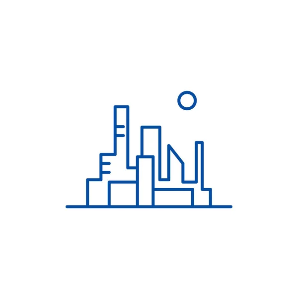 Panorama hlavního řádku ikonu konceptu. Panoráma města kapitálu plochý vektor symbol, znamení, obrys obrázku. — Stockový vektor
