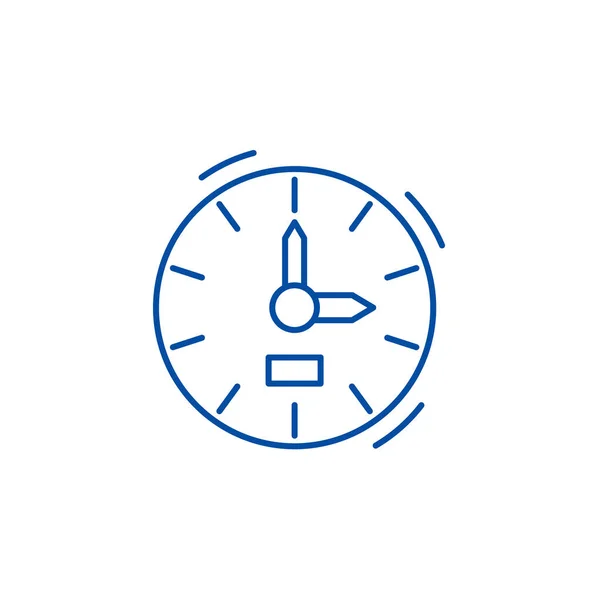 Uhr Line-Icon-Konzept. Uhr flaches Vektorsymbol, Zeichen, Umrissdarstellung. — Stockvektor