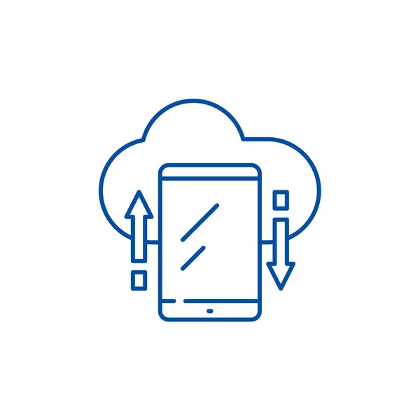 Cloud storage line icon concept. Cloud storage flat  vector symbol, sign, outline illustration. — Stock Vector