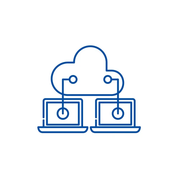 Cloud technologies line icon concept. Cloud technologies flat  vector symbol, sign, outline illustration. — Stock Vector