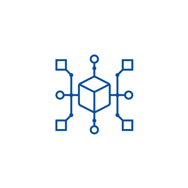 Cluster Diagramm Linie Icon-Konzept. Clusterdiagramm flaches Vektorsymbol, Zeichen, Umrissdarstellung. — Stockvektor