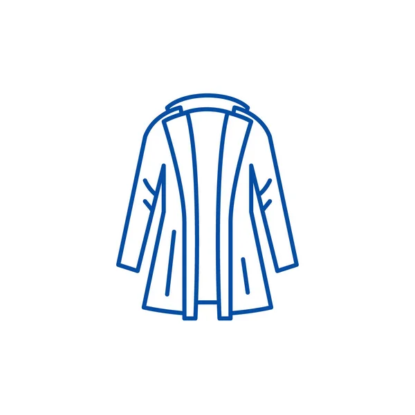 Kabát ikon koncepciójában. Bevon lakás vektor szimbólum, jel, szerkezeti ábra. — Stock Vector