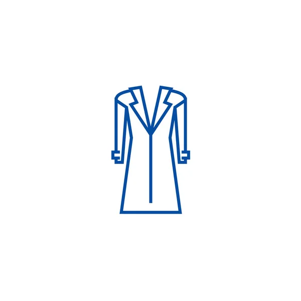 Mantel, Topcoat Line Icon-Konzept. Mantel, Deckmantel flaches Vektorsymbol, Zeichen, Umrissdarstellung. — Stockvektor