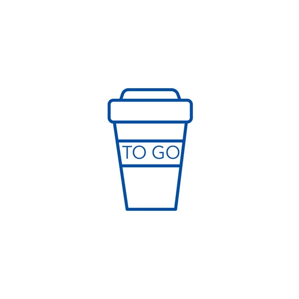 Kawa do Pucharu go linii ikona koncepcja. Coffee go cup płaskim wektor symbol, znak, ilustracja kontur. — Wektor stockowy