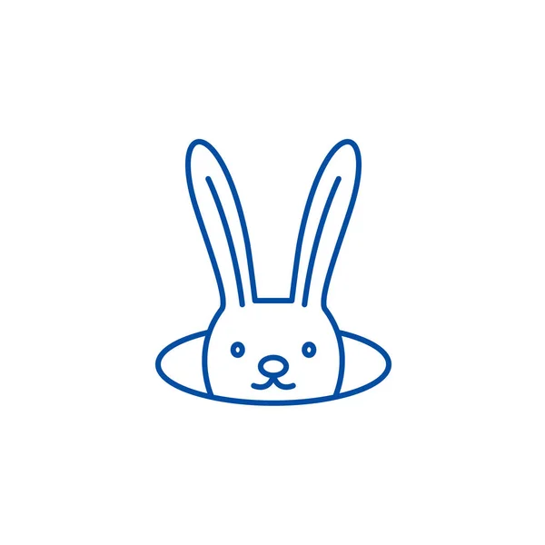 Conjure hare line icon concept. Conjure hare flat  vector symbol, sign, outline illustration. — Stock Vector