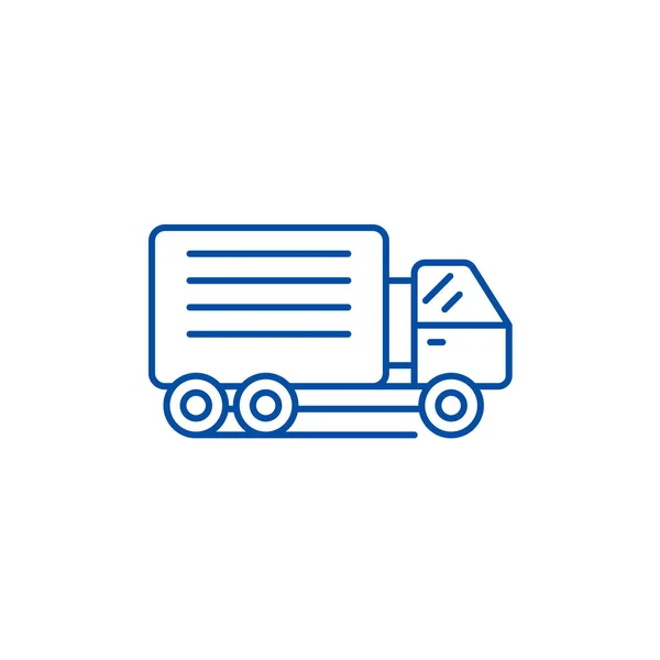 Containerschiffslinien-Icon-Konzept. Containerschiff flache Vektor-Symbol, Zeichen, Umriss Illustration. — Stockvektor