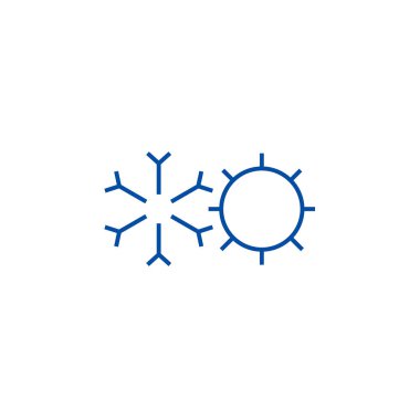 Soğutma, ısınma hattı simgesi kavramı. Soğutma, ısınma düz vektör sembolü, işaret, anahat illüstrasyon.