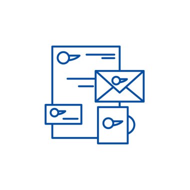 Kurumsal tarzı çizgi simgesini kavramı. Kurumsal tarzı düz vektör simgesi, işaret, anahat illüstrasyon.