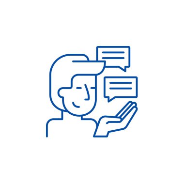 Müşteri araştırma satırı simgesi kavramı. Müşteri araştırma düz vektör simgesi, işaret, anahat illüstrasyon.