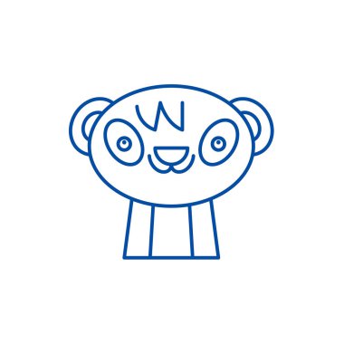 Sevimli panda çizgi simgesini kavramı. Sevimli panda düz vektör simgesi, işaret, anahat illüstrasyon.