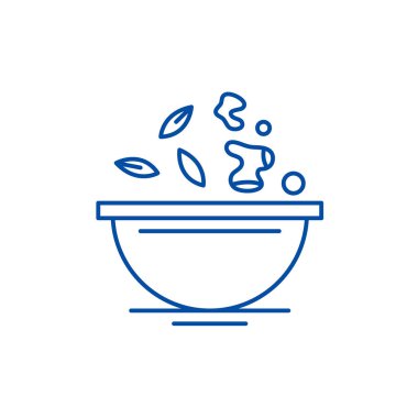 Diyet gıda satırı simgesi kavramı. Diyet gıda düz vektör simgesi, işaret, anahat illüstrasyon.